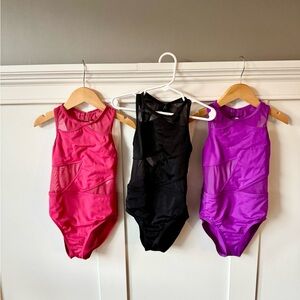 Balera Dance Leotards with Mesh Cutout Design - Lot of 3